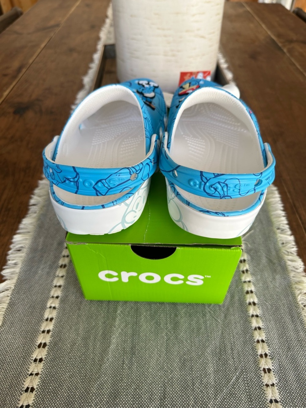 CROCS Kids Blue Smurf Print Clogs with White Interior - Picture 5 of 6